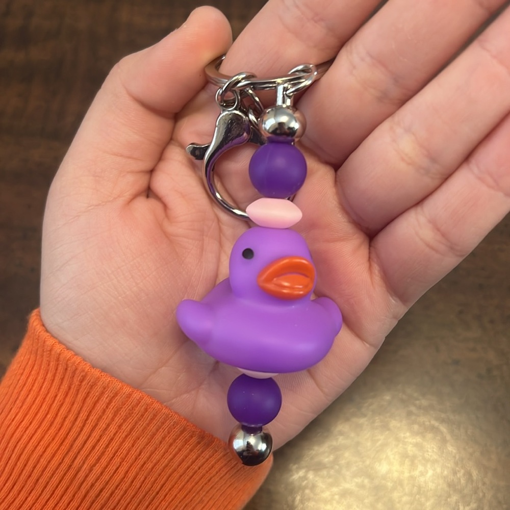 Handmade Rubber Duck Keychain - Picture 2 of 3
